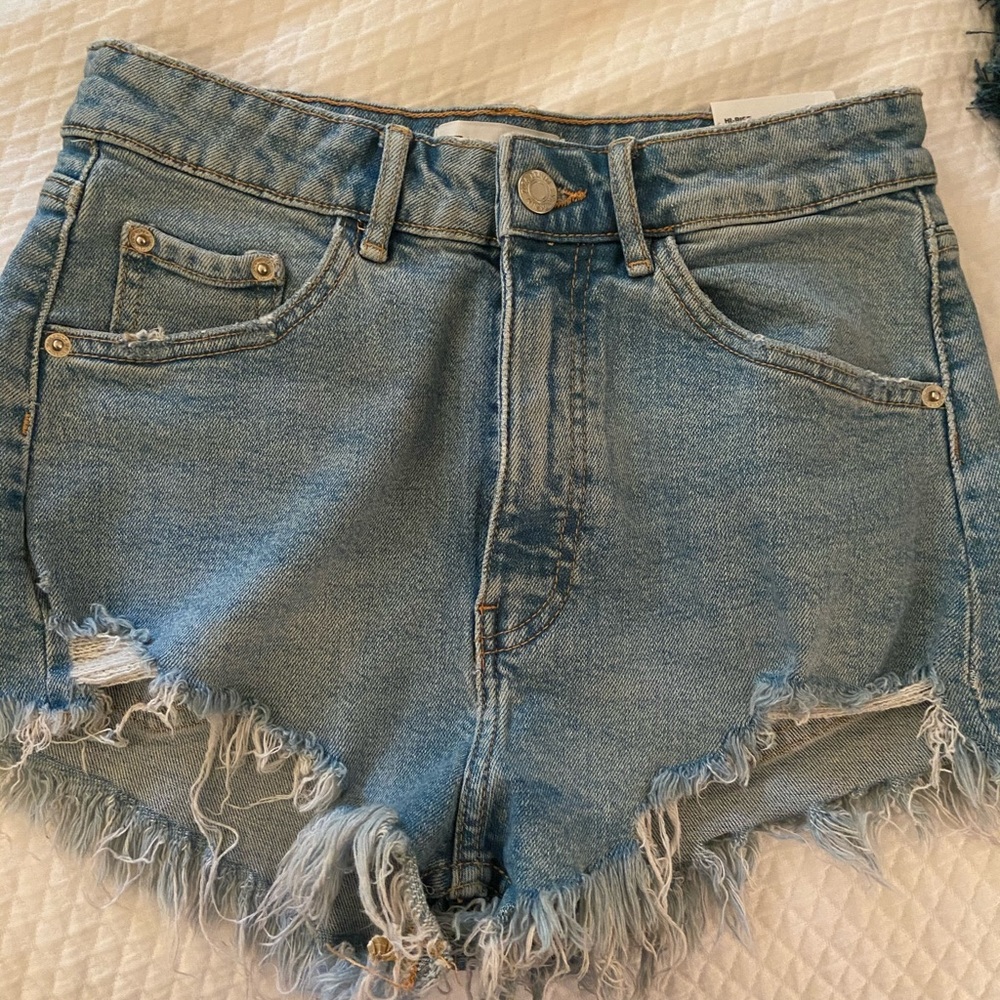 Zara hi rise denim shorts
